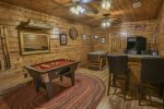 Gameroom with Bumper Pool Table, Casino-like Game Table, Foosball, and Arcade Console